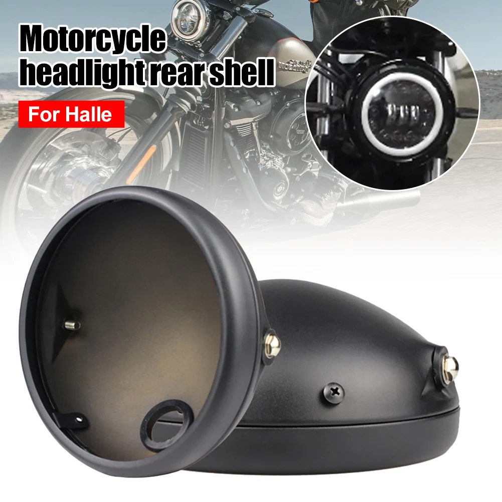 

Motorcycle Headlamp Housing 7-Inch Round Headlight Rear Housing Metal Protective Shell with Mounting Bracket Accessories