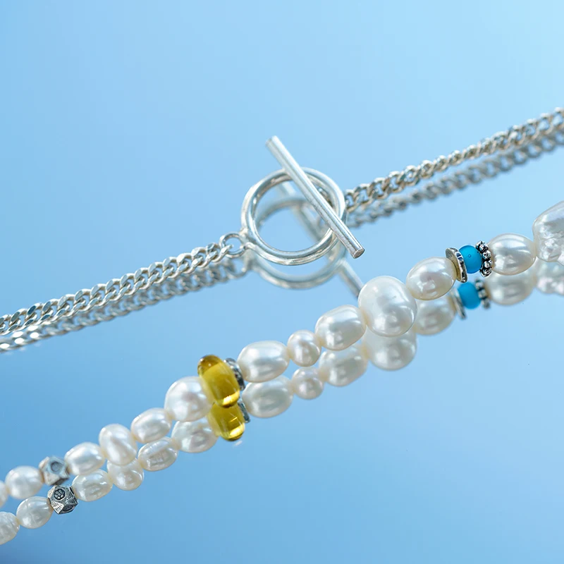 Оригинальный дизайн Vishi лоскутное ожерелье с натуральным жемчугом цветная