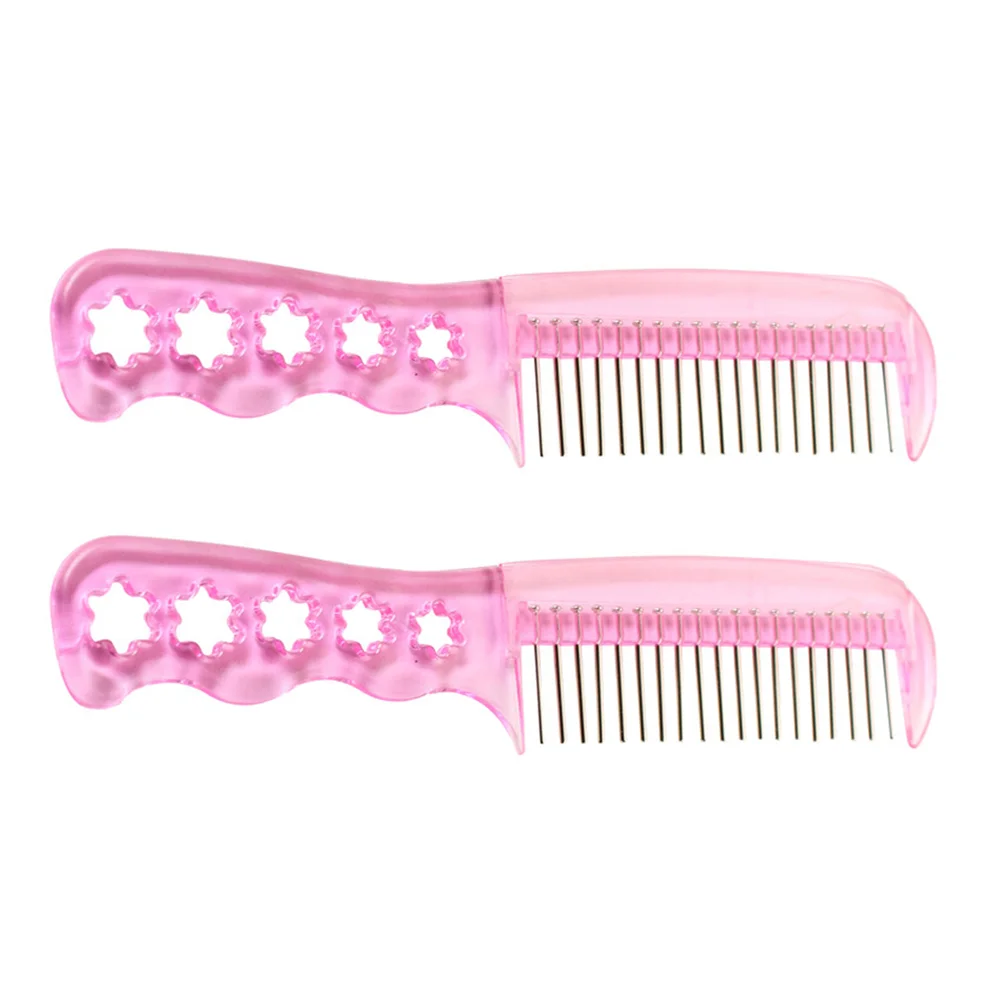 

2 Pcs Comb Curly Hair Synthetic Wire Brush Curls Wigs Steel Women Toddler