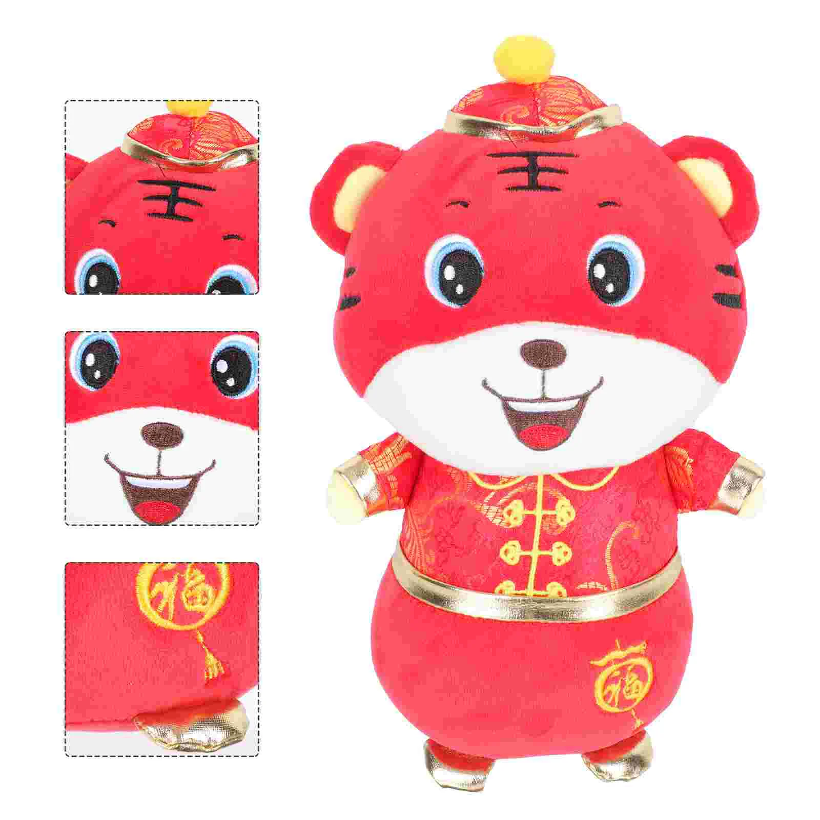 

1pc Tiger Modeling Plush Doll Adorable Plush Doll 2022 Tiger Doll Decor