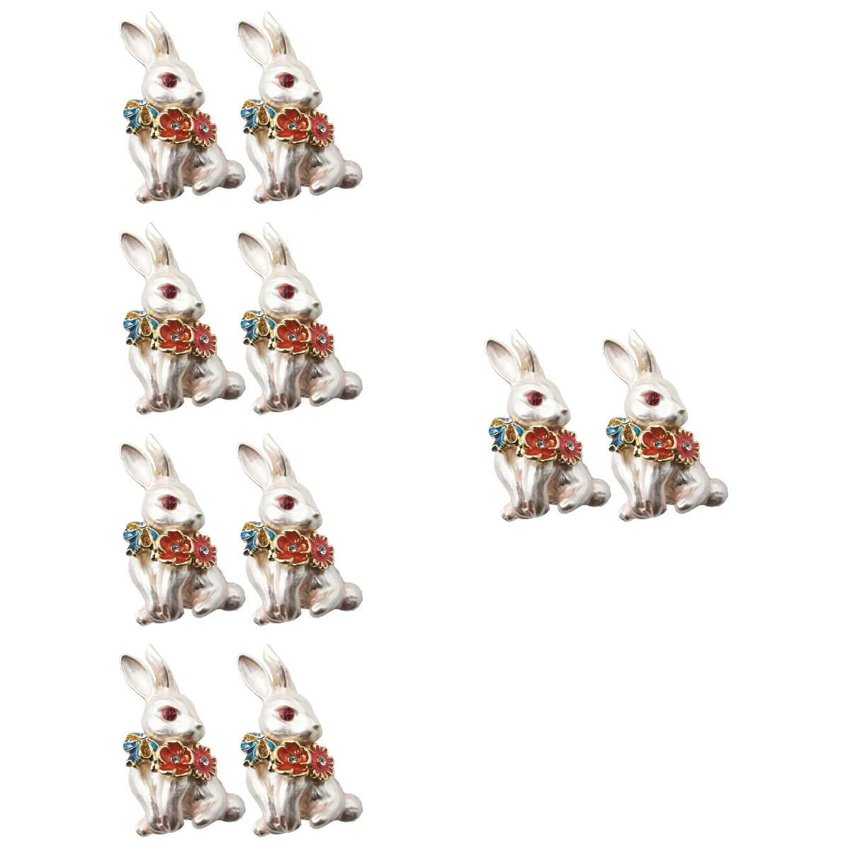 

10 pcs Creative Exquisite Premium Beautiful Safe Locking Closures Pin Vintage Brooch Bunny Brooch for New Year