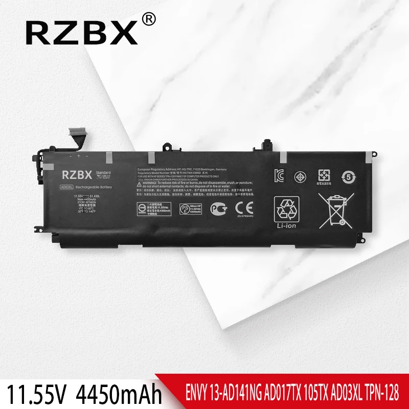 Аккумулятор RZBX AD03XL для ноутбука HP ENVY 13-AD141NG AD017TX AD105TX TPN-I128 13-ad173CL AD101/104/105/106/107/108/113TX