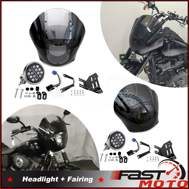 

Налобный колпачок для фар Harley Softail Low Rider S FXLRS 20-22, светодиодная проекционная фара в клубном стиле, верхний удлинитель для четверти