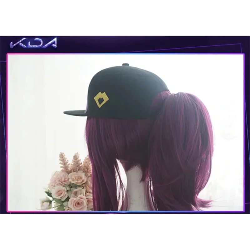 The Rogue Assassin Akali KDA Косплей Кепка Snapback с вышивкой Фиолетовая бейсболка