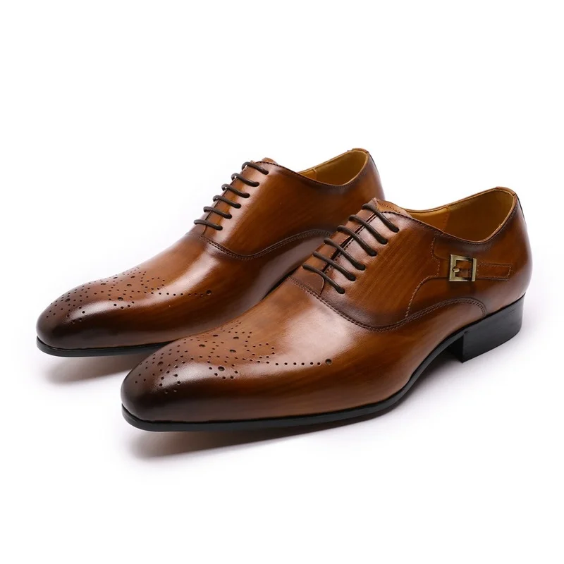 

Туфли-оксфорды мужские классические, натуральная кожа, оксфорды, без каблука, броги, дизайнерская обувь для свадьбы, ручная работа