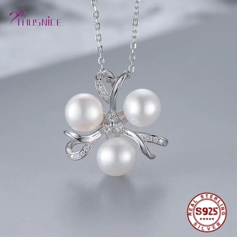 

Thusnice 925 Sterling Silver Women Necklaces Trendy Pearl Pendant Necklace For Women Party Silver 925 Jewelry Gifts Wholesale