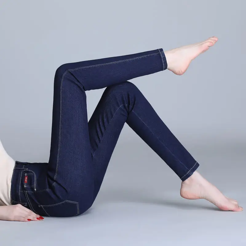 

Blue High Waist Slim Penci Jeans Oversize Straight Denim Pants Women Skinny Pantalones Casual Vaqueros Classic Trousers V674