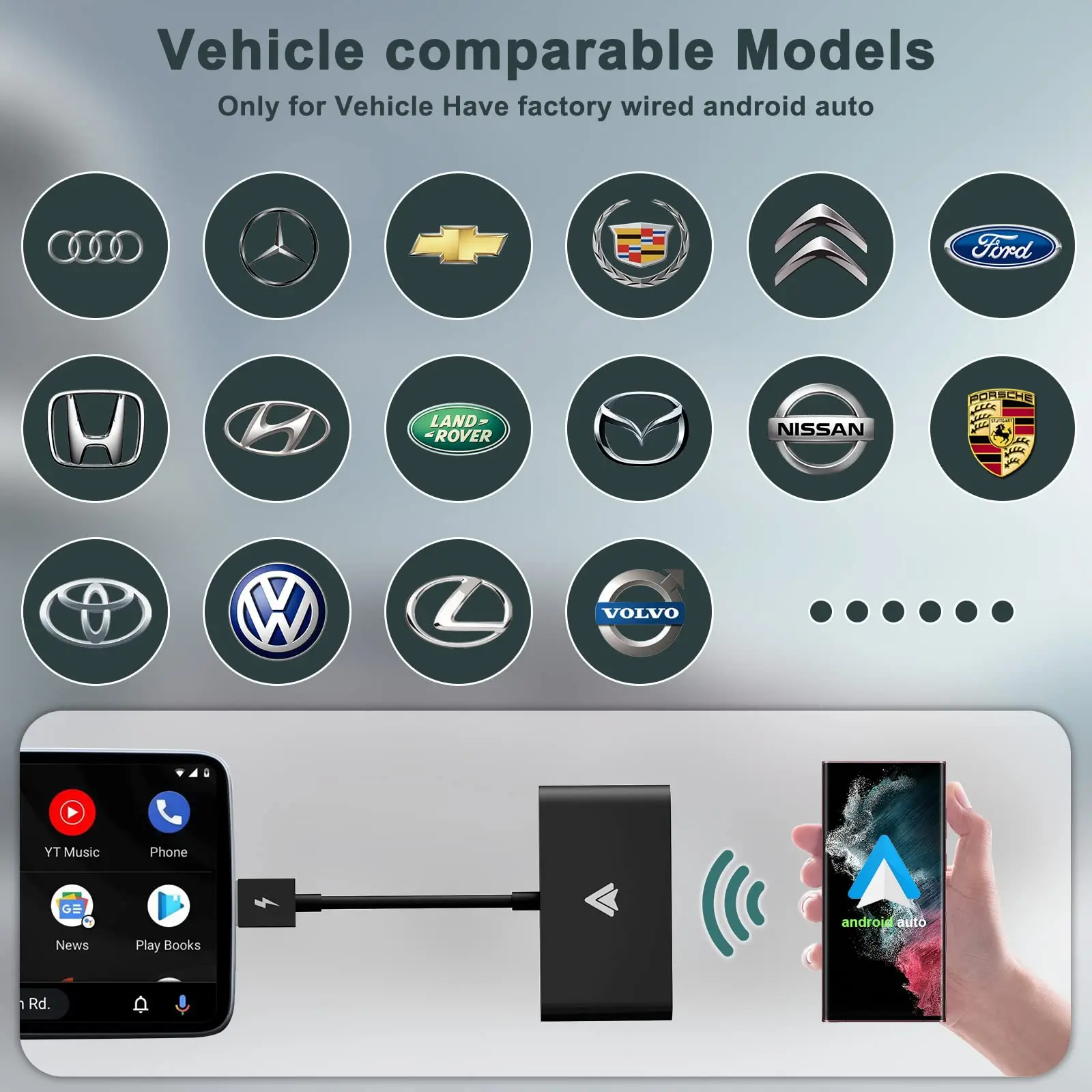 Wireless CarPlay Adapter CarPlay Dongle for Factory Wired CarPlay Cars Convert Plug & Play Auto Connect No Delay for Cars Year