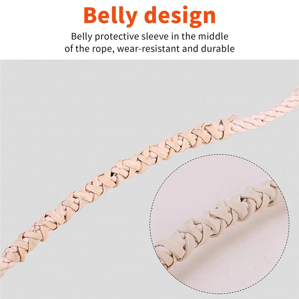 

Double Dutch Jump Ropes with Wood Handle Multifunctional Cotton String Skipping Rope Wear Resistance Cords Outdoor