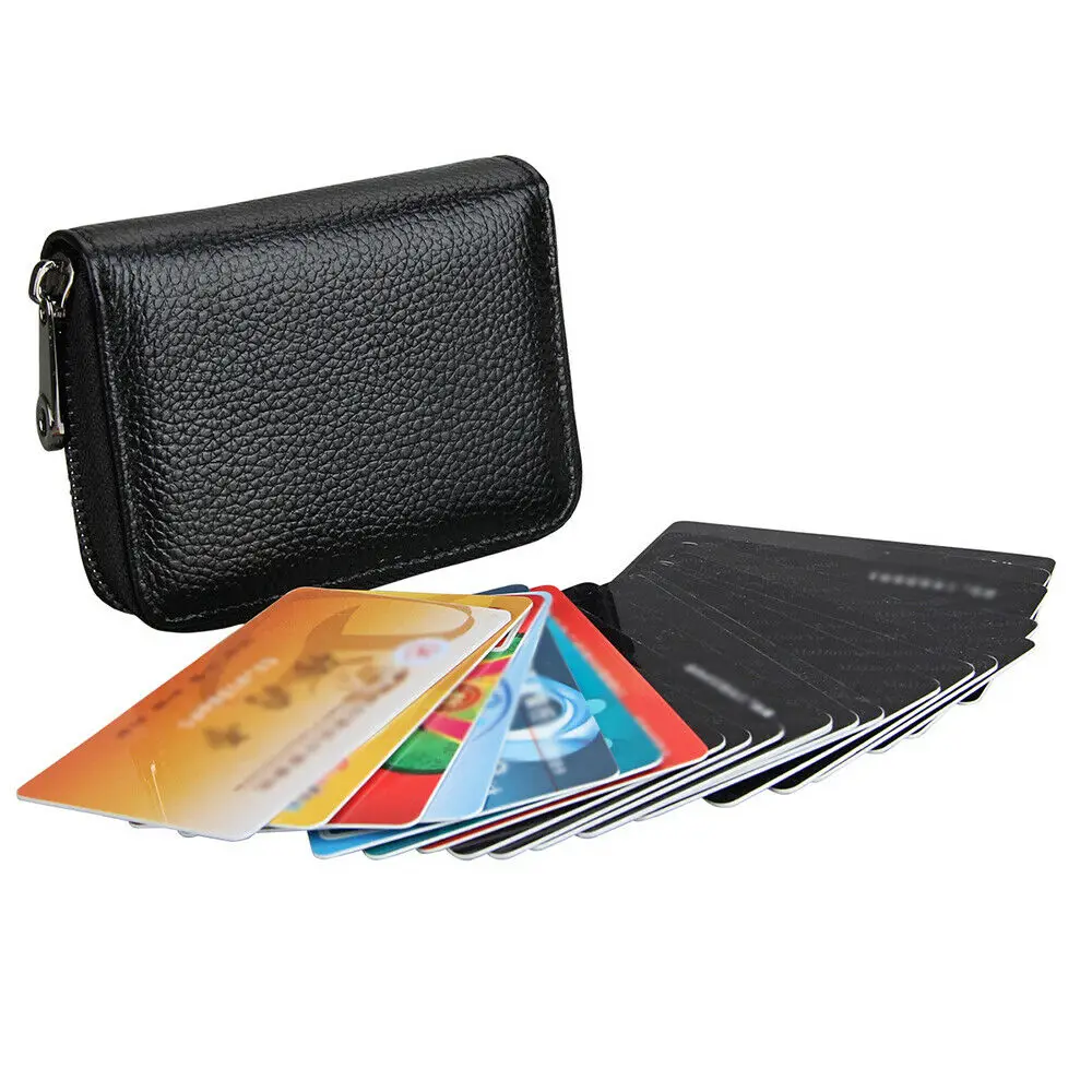Women Anti-Theft Card Holder Organ Bag Men'S License ID Credit Bank Card Zipper Wallet Business Waterproof Storage Organizer
