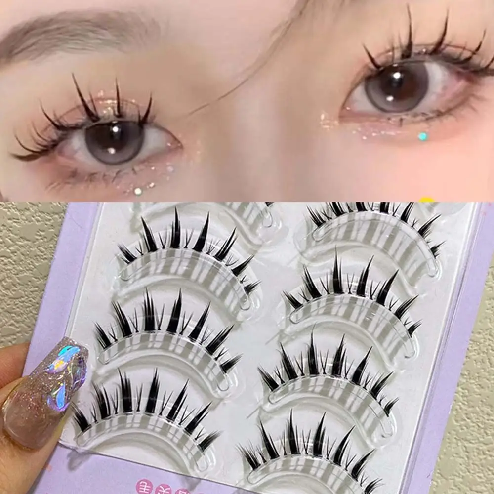 

1 Box False Eyelashes Natural Artificial Eyelashes Cos Little Devil Grafted Fish Tail Segment Eyelashes Soft And Easy To Wear