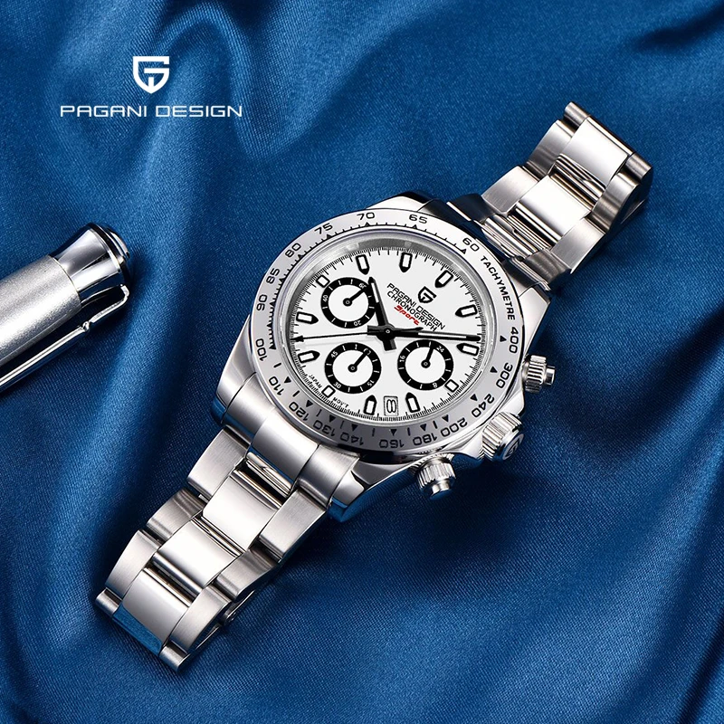 

Часы PAGANI DESIGN Мужские Кварцевые водонепроницаемые, с хронографом и браслетом из нержавеющей стали