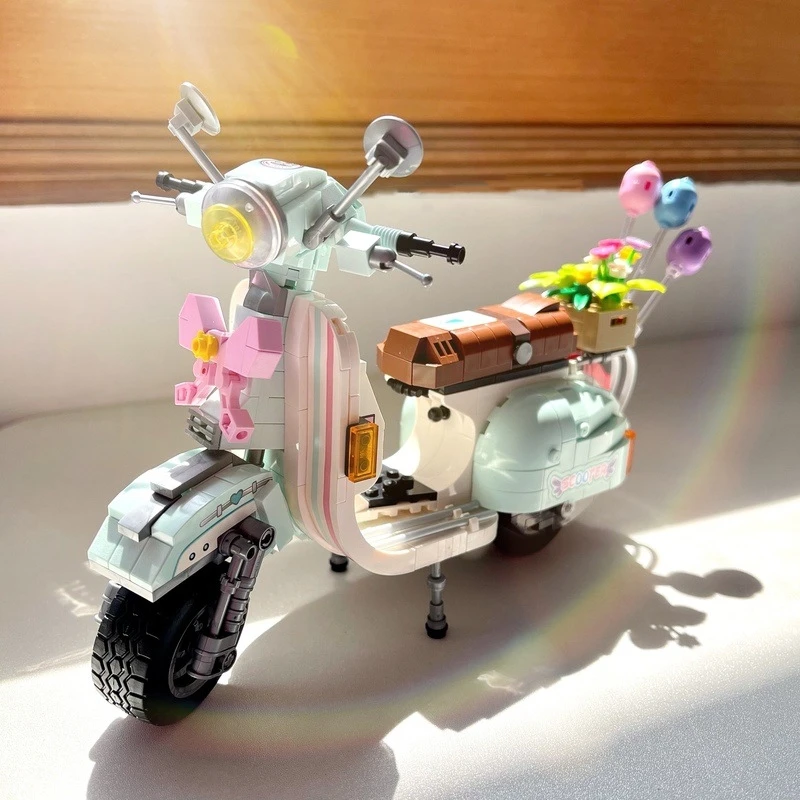 

Mini Motorcycle Model Ornaments Little Sheep Motorcycle Building Blocks Children DIY Toys Boys Girls Christmas Birthday Gifts