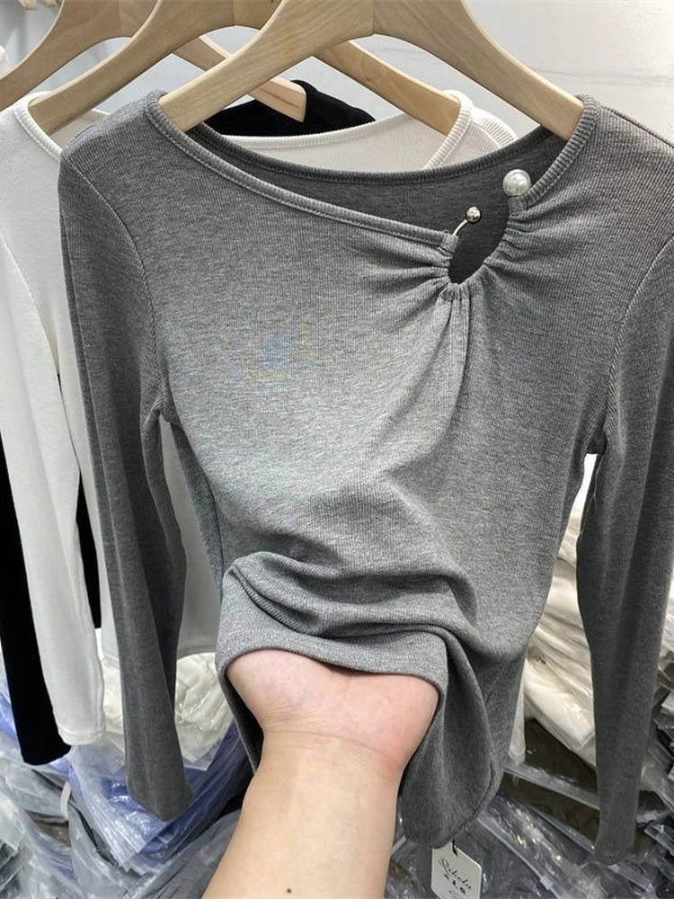 

Summer Women T Shirt Girls T-Shirt Woman Clothes Tops Cotton Slim Tshirt Female Long Sleeve Crop Top Spring Tee Sexy Skinny Y2k