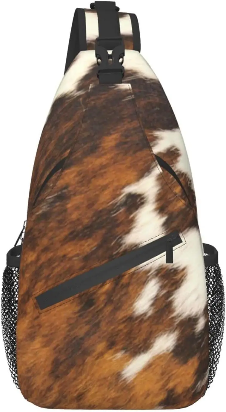 

Sling Bag, Red and white cowhide print Crossbody Sling Backpack for Casual Shoulder Women And Men