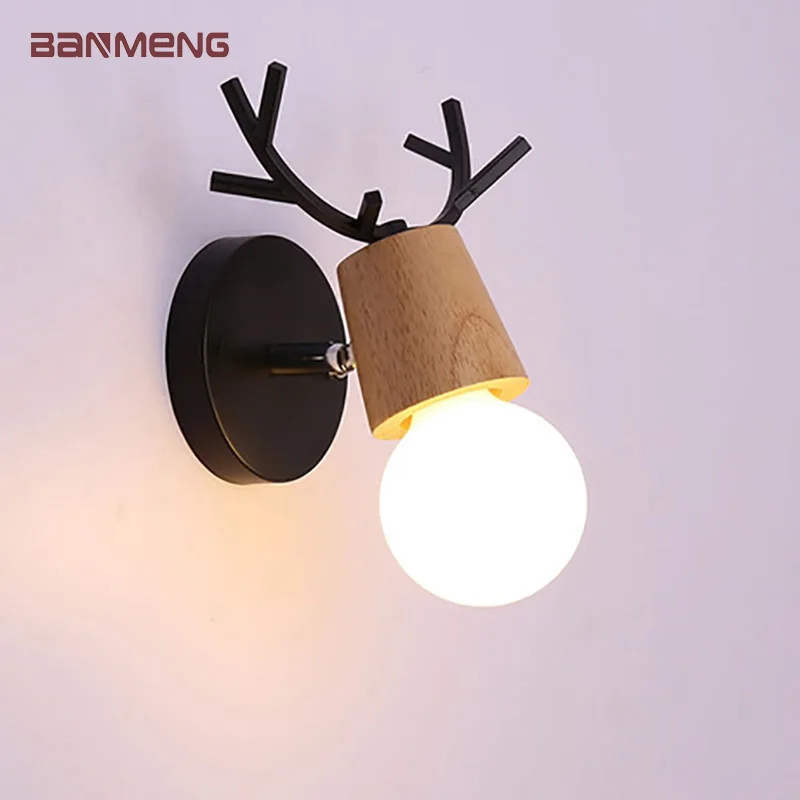 

Северная Европа резиновый деревянный Простой настенный светильник современная спальня гостиная прикроватный светильник ресторан проход ...