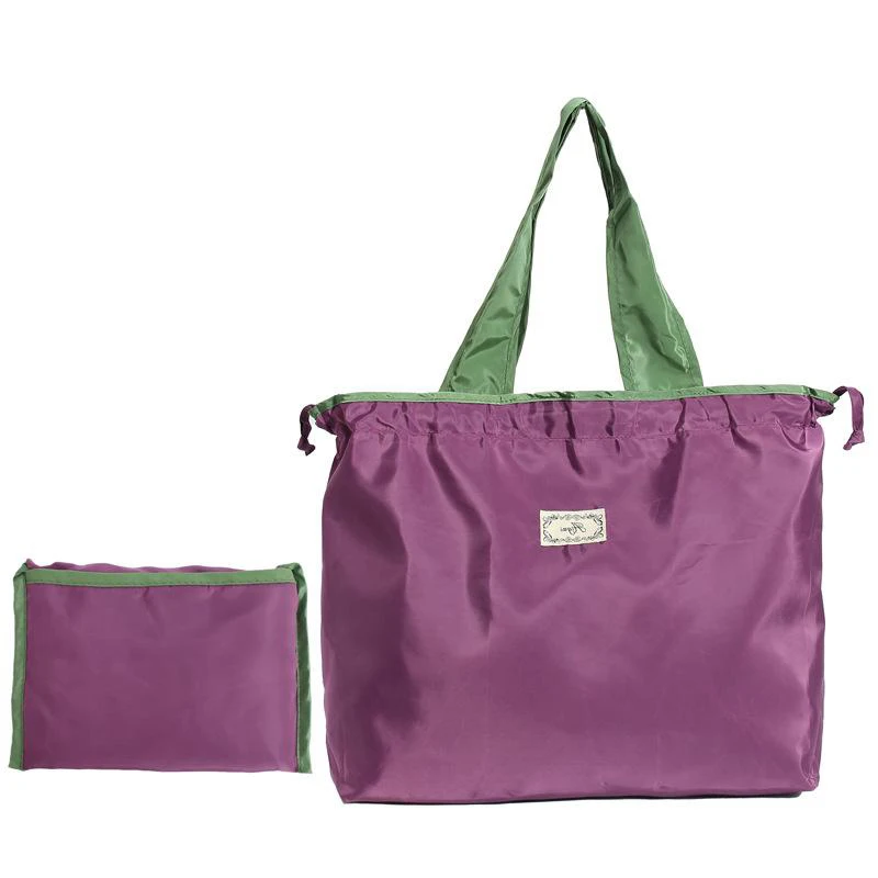 Портативная складная нейлоновая дорожная экологическая сумка с веревкой для