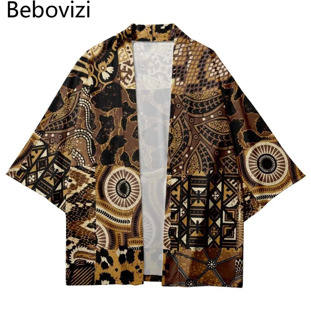 

Повседневный пляжный кардиган оверсайз, хаори, Женская традиционная одежда в японском стиле, кимоно с винтажным принтом для мужчин и женщин, на лето