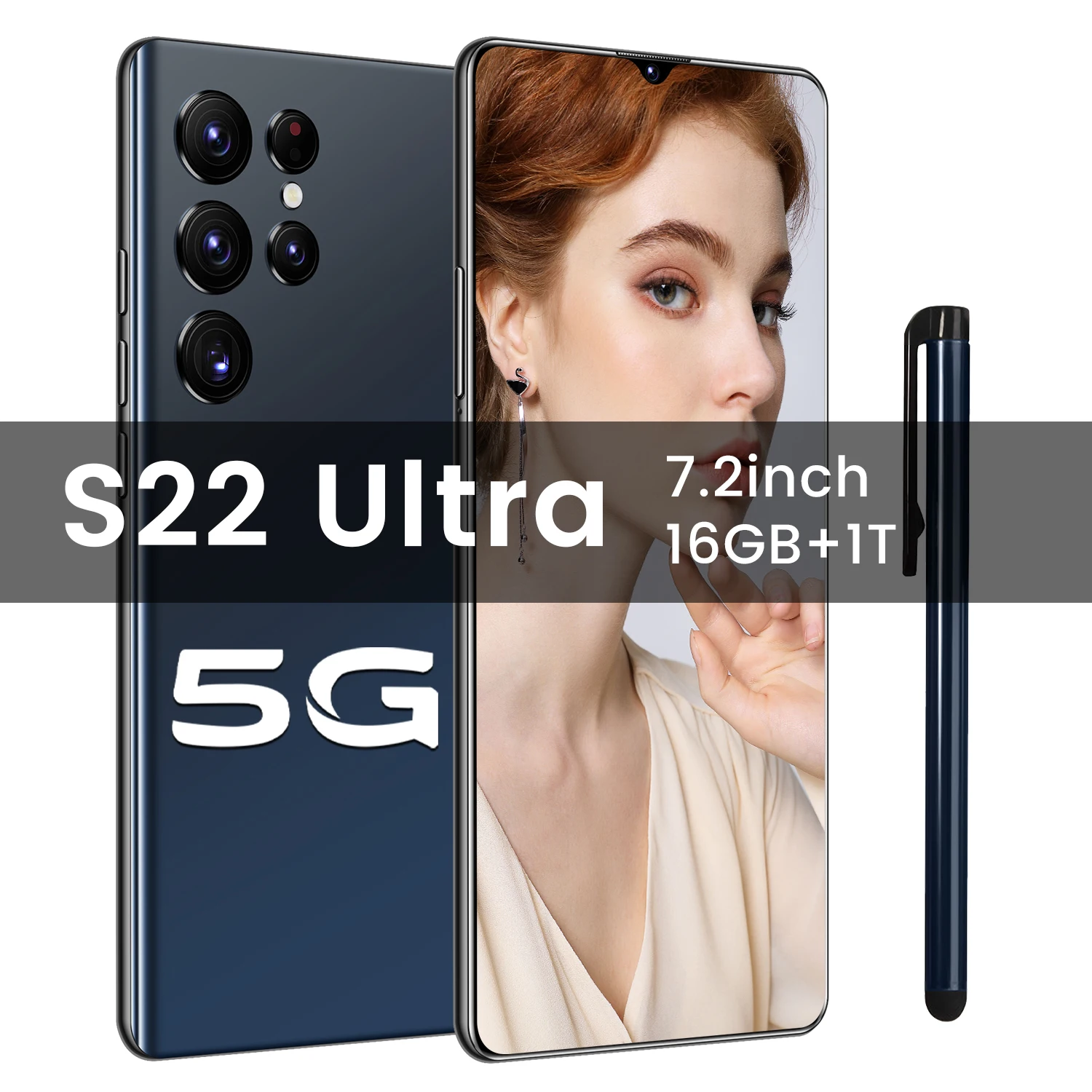 S22 Ultra Global Version Cellphone 5G Networks Phone 6800mah Smartphone 16GB+1TB 7.2 Inch 32MP Camera Android 12 Mobile Phones