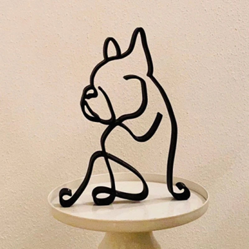 

Металлическая собака абстрактная Художественная Скульптура минималистская железная собака Художественная Скульптура для дома вечерние р...