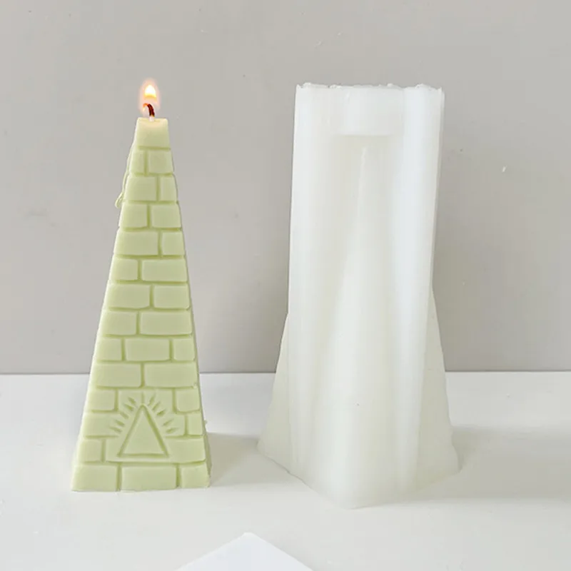

New Triangle Tower Candle Silicone Mould Triangular Aromatherapy Candle Mold Jewelry Gypsum Resin Mould Desktop Decoration Craft