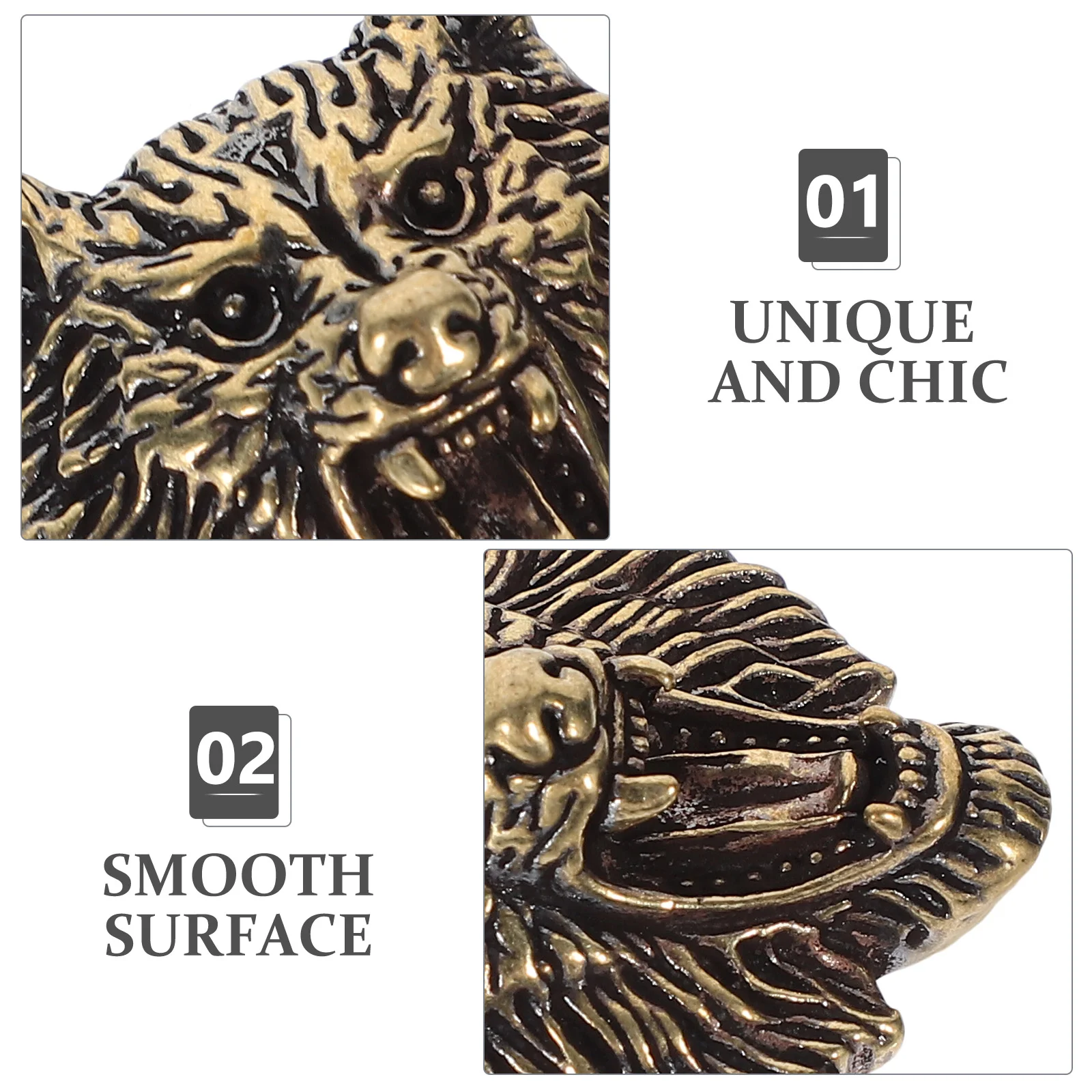 2 шт. глиняное офисное ожерелье аксессуары голова волка кончо латунь украшение