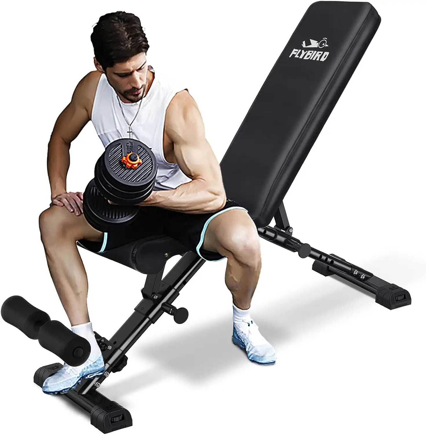 

Bench, Adjustable Strength Training Bench for Full Body Workout with Fast Folding-New Version