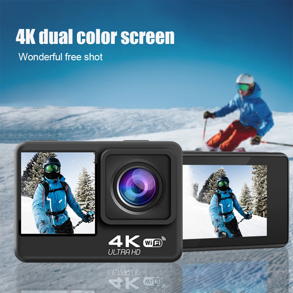 

2022 новая Экшн-камера EIS Ultra HD 4K 60fps WiFi 2,0 дюйма 170D Подводная Водонепроницаемая камера для видеозаписи на Шлем s Спортивная камера