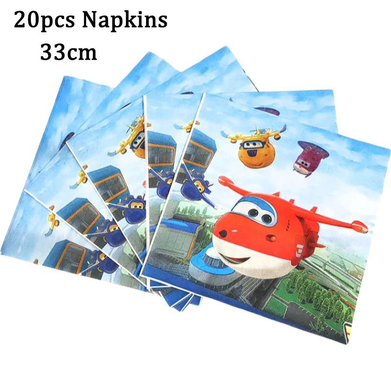 Super Wings Boy Birthday Party Decoration Disposable Plate Jett Aluminum Film Balloon Cartoon Jet Aircraft Baby Shower Supplies images - 6