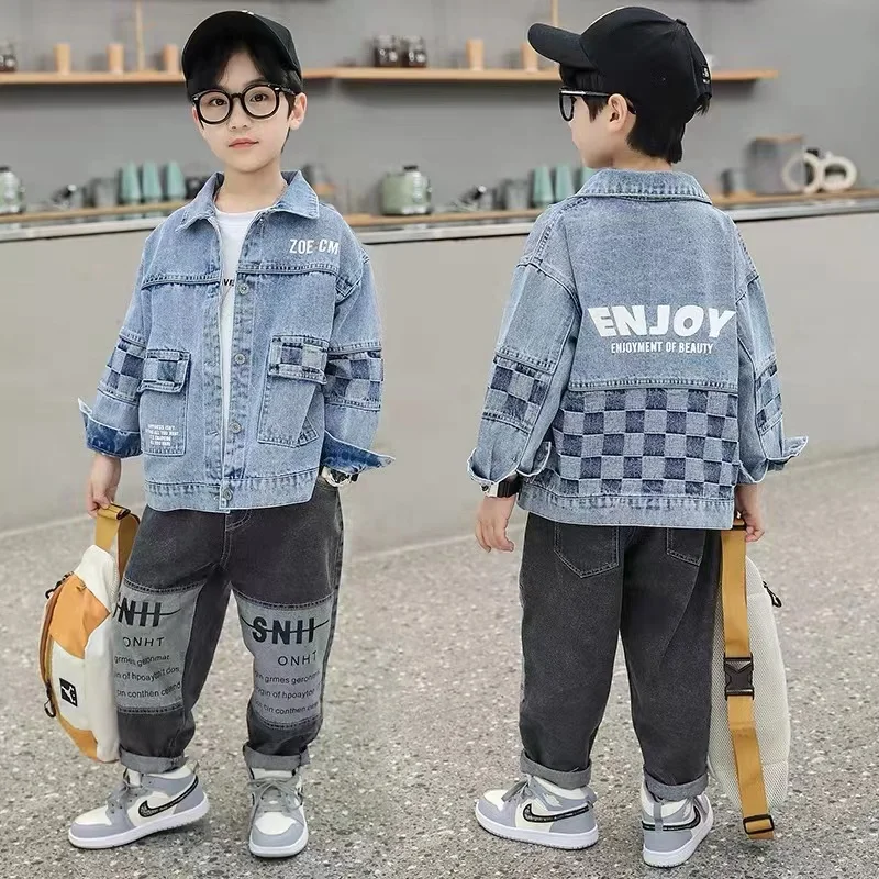 

Джинсовая куртка для мальчиков 4-14 лет, с надписью