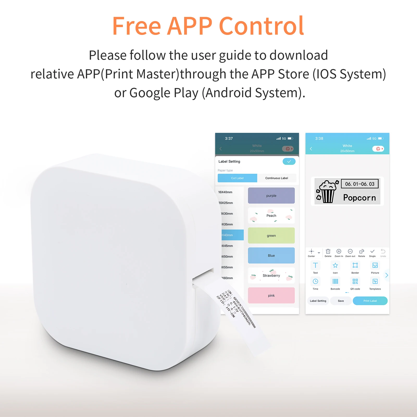 Принтер для этикеток Q30 беспроводной мини-термопринтер с Bluetooth портативный