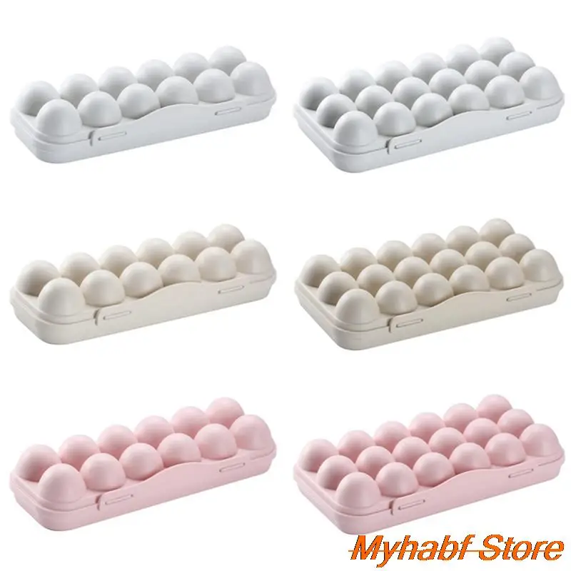 

12/18 Grids Egg Storage Box Kitchen Egg Holder Tray Fridge Food Eggs Box Kitchen Refrigerator Storage Organizer Яичная коробка
