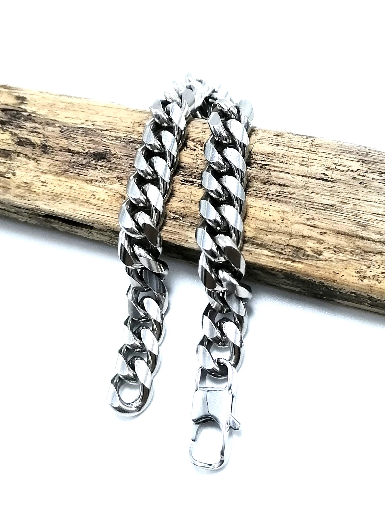 Серебряный браслет Майами однотонные ювелирные изделия из нержавеющей стали 10