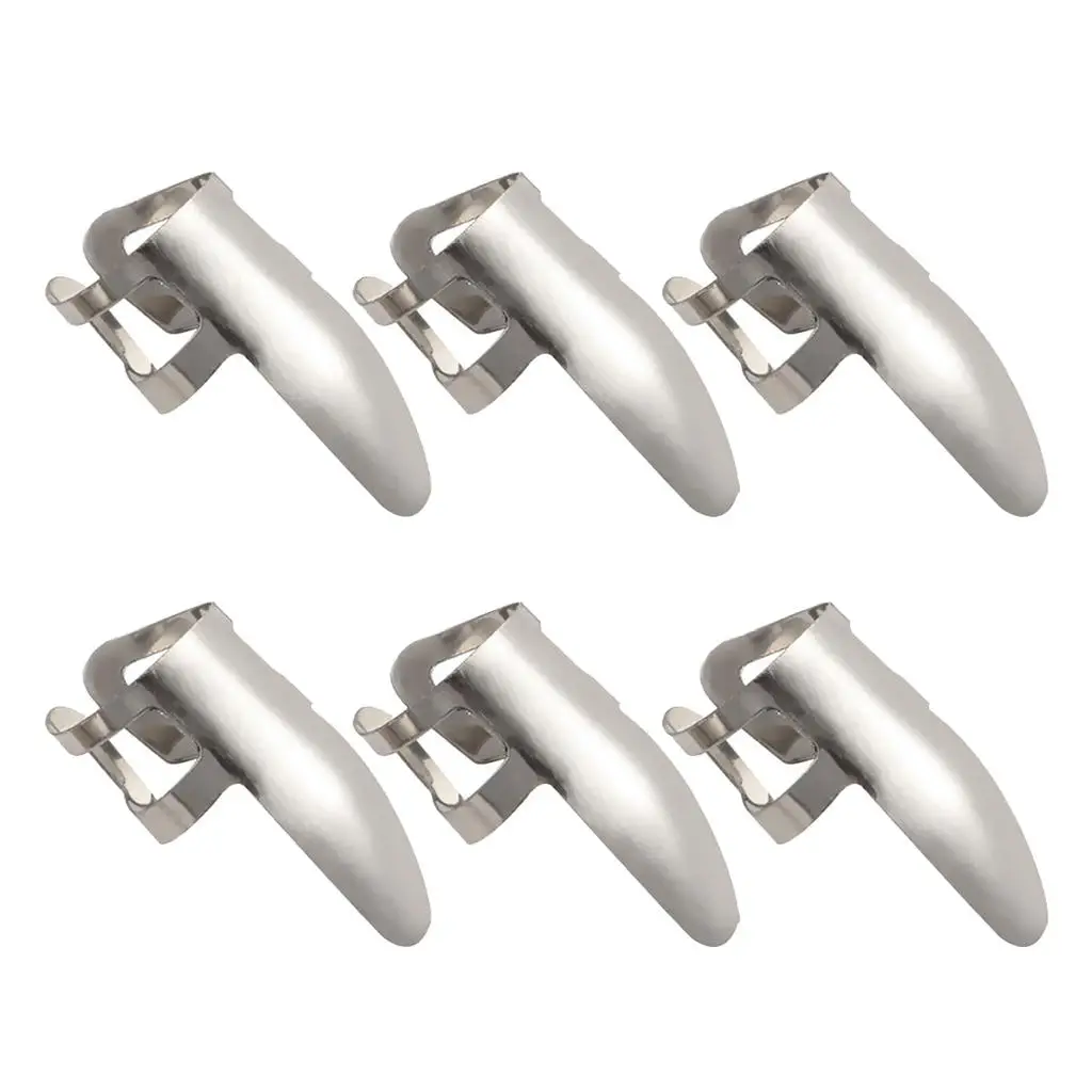 6x Finger Stainless Steel Plectrums Guitar Banjo Ukulele Picks Set | Parts & Accessories