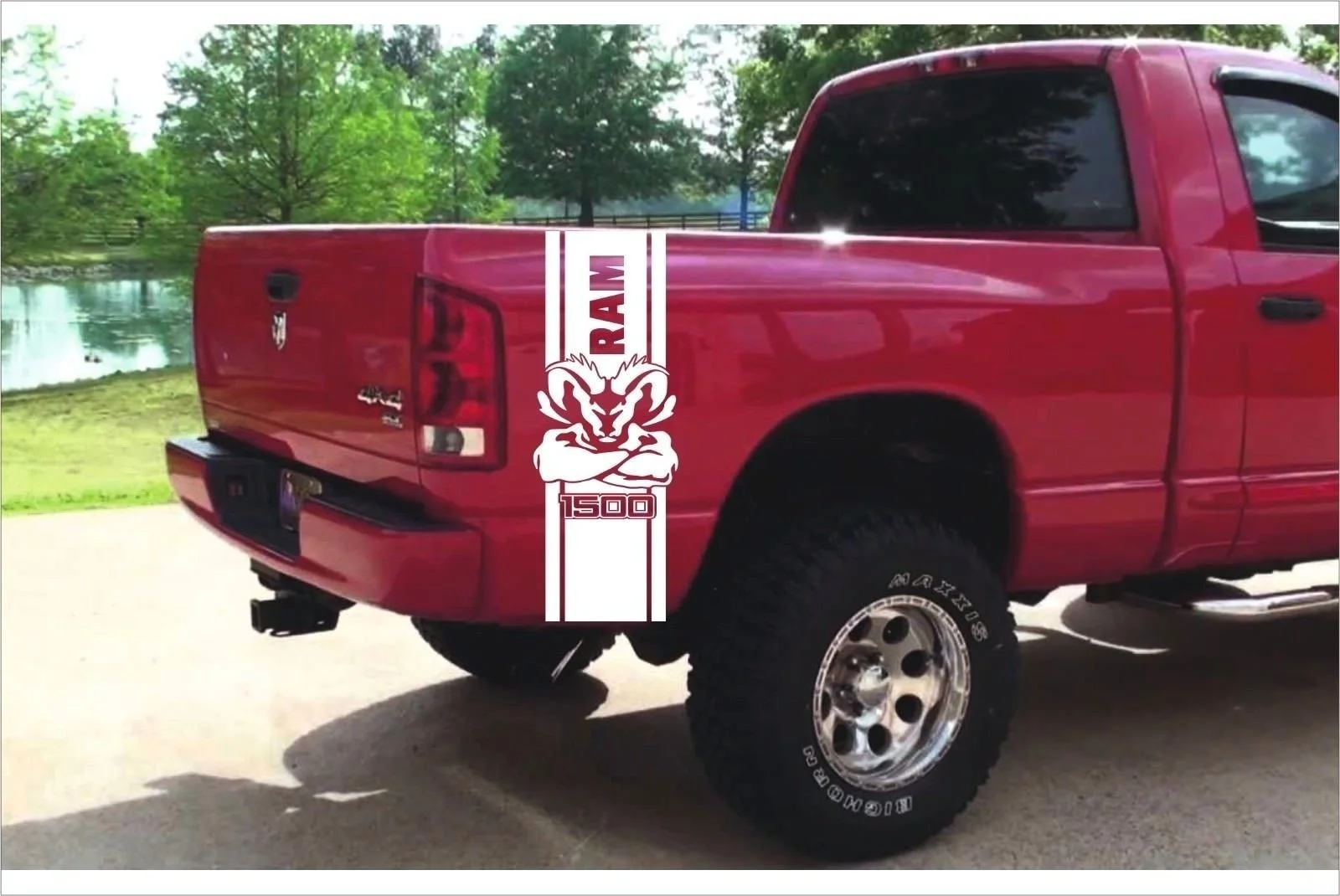 

For 1Set/2Pcs DODGE RAM 1500 2x DECALS bed fender decals vinyl graphics body stickers logo