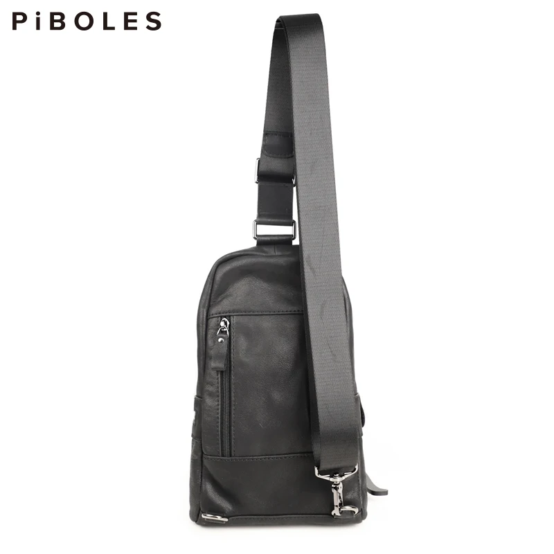 Модная нагрудная сумка через плечо из натуральной кожи мужские спортивные