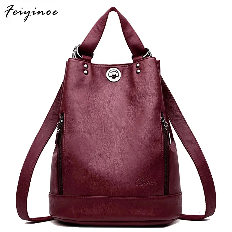 

Новинка 2022, женский рюкзак, кожаные рюкзаки высокого качества, школьные сумки для девочек-подростков, брендовая роскошная сумка на плечо, рю...