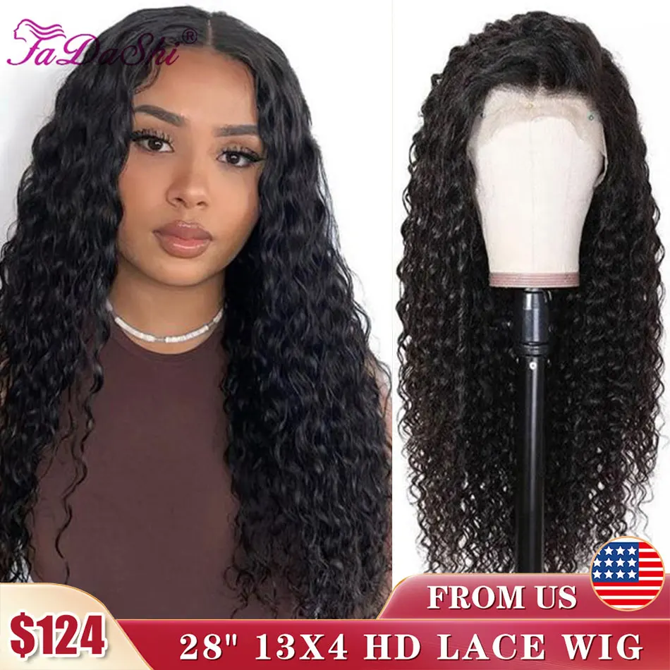 Water Wave Lace Front Wig Human Hair Lace Frontal Wig Brazilian Transparent Deep Wave Curly Lace Closure Wigs For Women