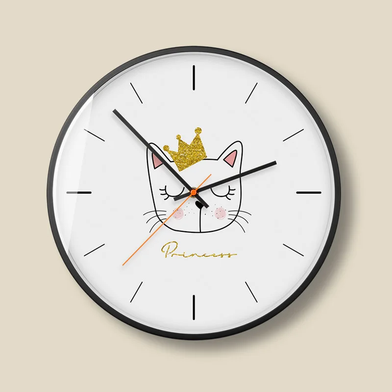 

Индивидуальные Мультяшные настенные часы, животные, серия Лев, искусство, бесшумные настенные часы для дома, маленькие, свежие, ветровой диз...