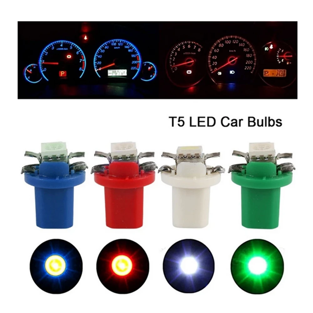 

2pcs T5-B8.5D Universal 5050SMD LED Car Wedge Interior Lights Dashboard Warning Indicator Auto Vehicle Instrument Lamp