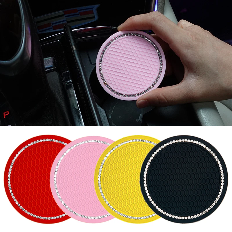 

2Pieces Car Cup Mat Waterproof Vehicle Coaster Rubber Water Cup Bottle Holder Non-slip Pad For Auto Car Interior Accessories