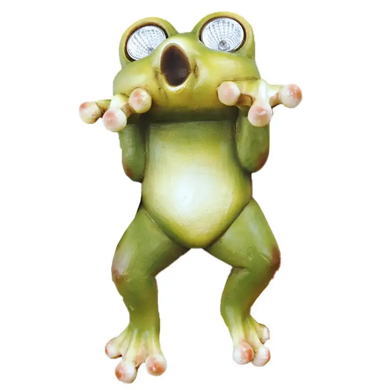 

Solar Lawn Decorations Frog Waterproof Resin Frog Outdoor Decor Front Porch Decorations Outdoor Garden Frog Statues Outdoor
