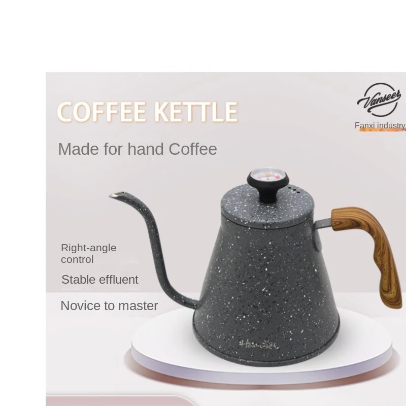 

1100ML Stainless Steel Coffee Drip Kettle with Thermometer Gooseneck Pour Over Cafe Tea Camping brewista Pot Anti kettle Pots
