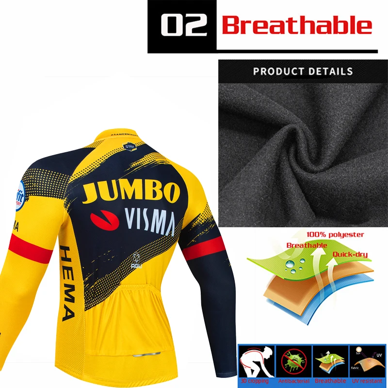 Велосипедная одежда для мужчин мужской велосипедный комплект из джерси Jumbo Visma