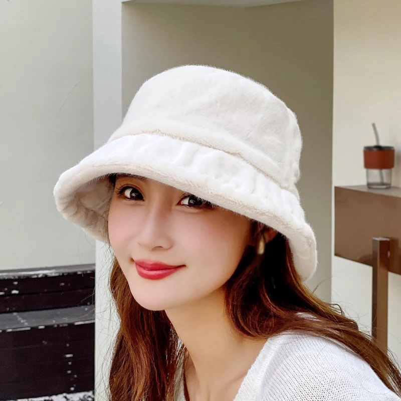 Плюшевые панамы для женщин уличная толстая теплая панама однотонная леопардовая