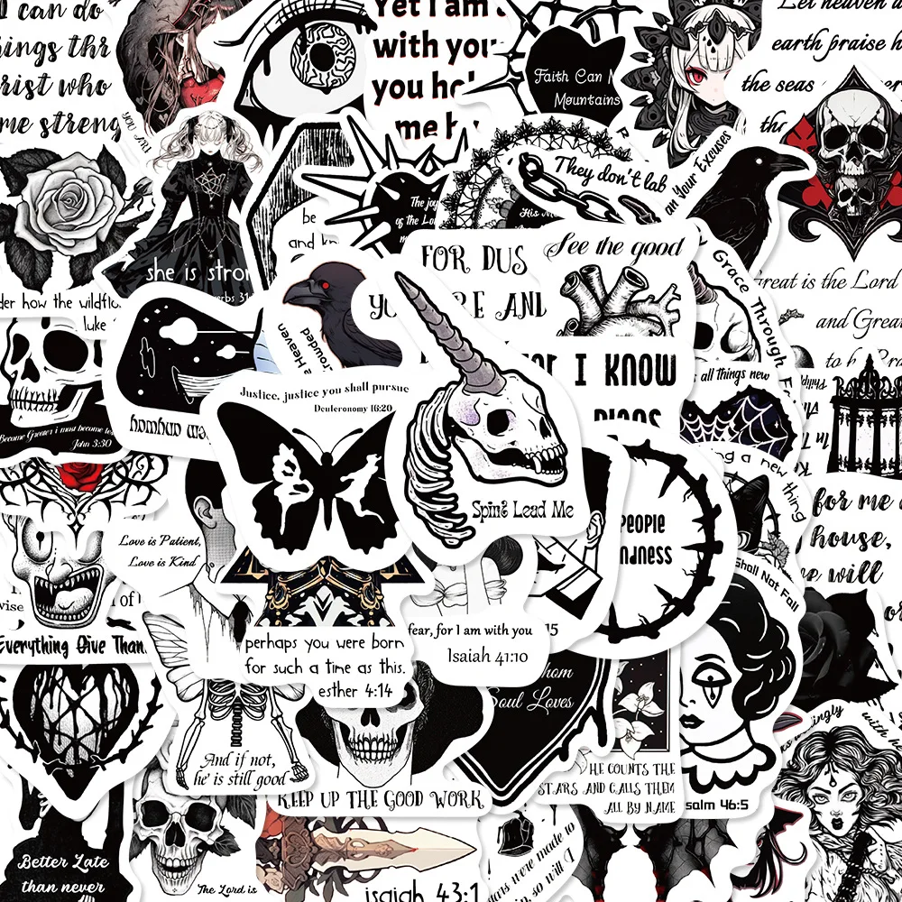 Стикеры готические креативные 10/50 шт.