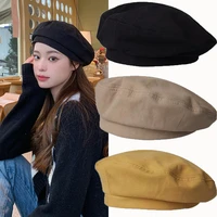 girls vintage artist warm cotton berets octagonal flat cap autumn winter beanie hat cap beret hats solid color women caps
