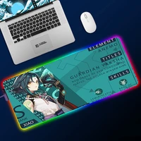 RGB Genshin Impact Mouse Pad Gamer Computer Carpet Laptop Anime Keyboard Mouse Mat Large Keyobard Gaming Accessories Mousepad