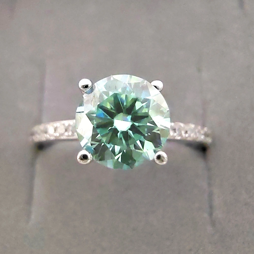 Luomansi классический 1/2ct желтый зеленый розовый Муассанит для женского кольца