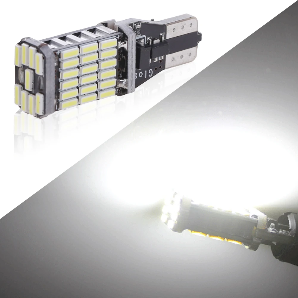 2 шт. Canbus W16W LED CANBUS T15 45 светодиодов 4014smd чип светодиодный светильник высокой